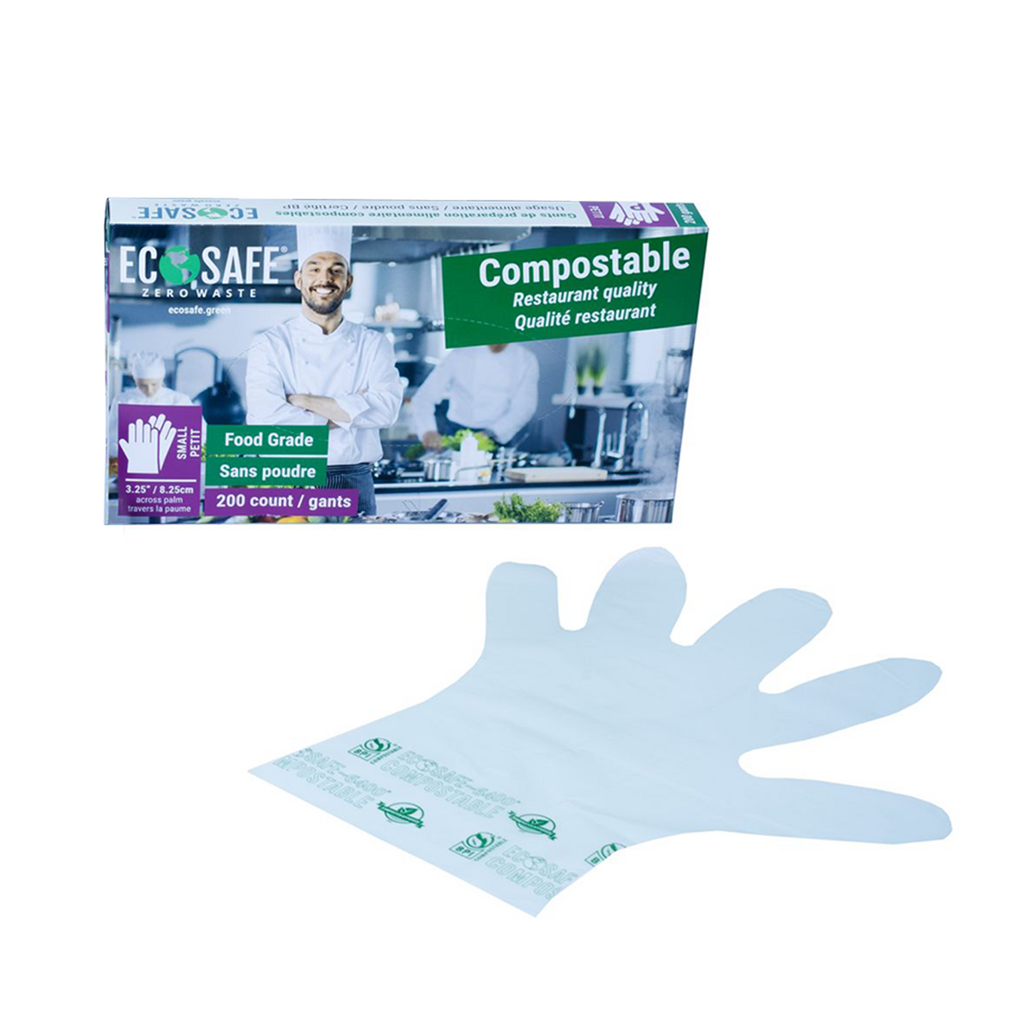 EcoSafe® Compostable Food Prep Gloves (Each)