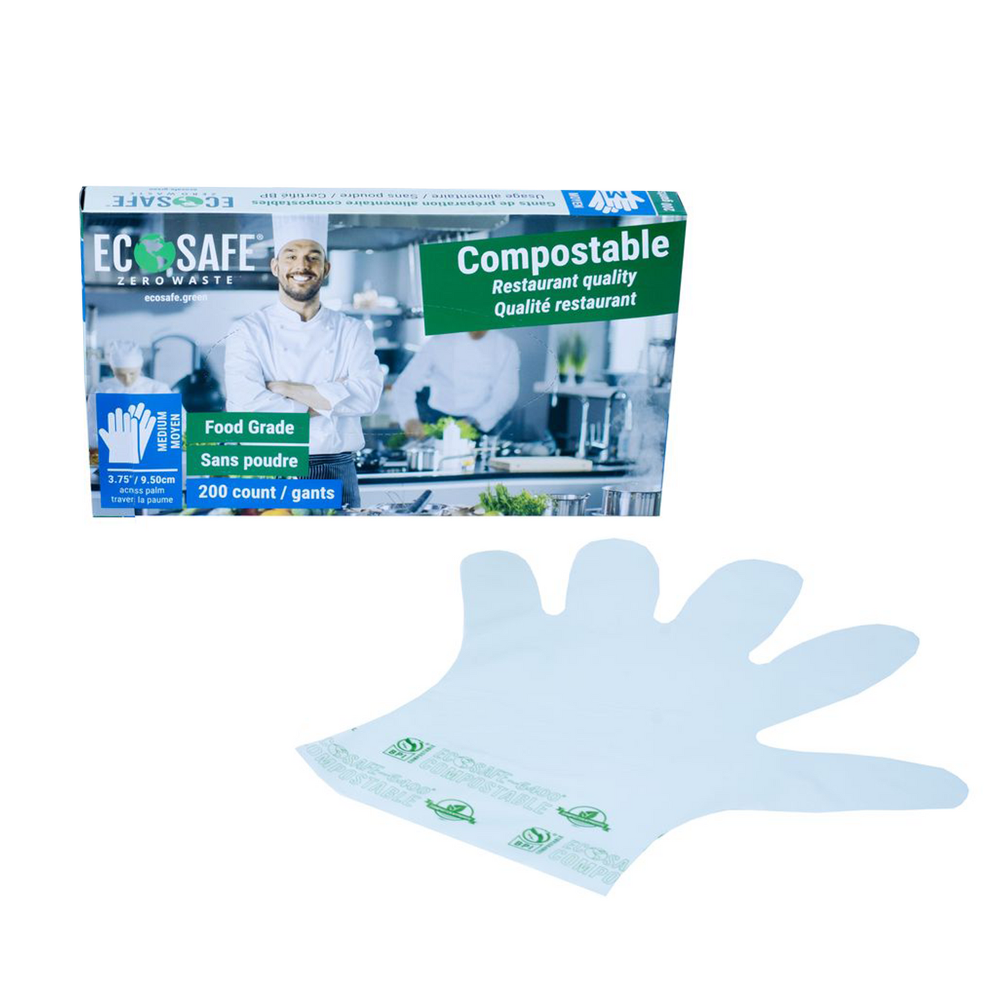EcoSafe® Compostable Food Prep Gloves (Each)