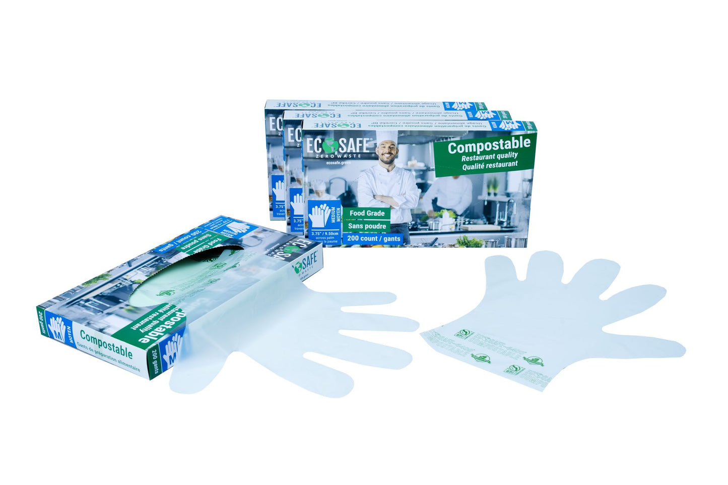EcoSafe® Compostable Food Prep Gloves (Case)