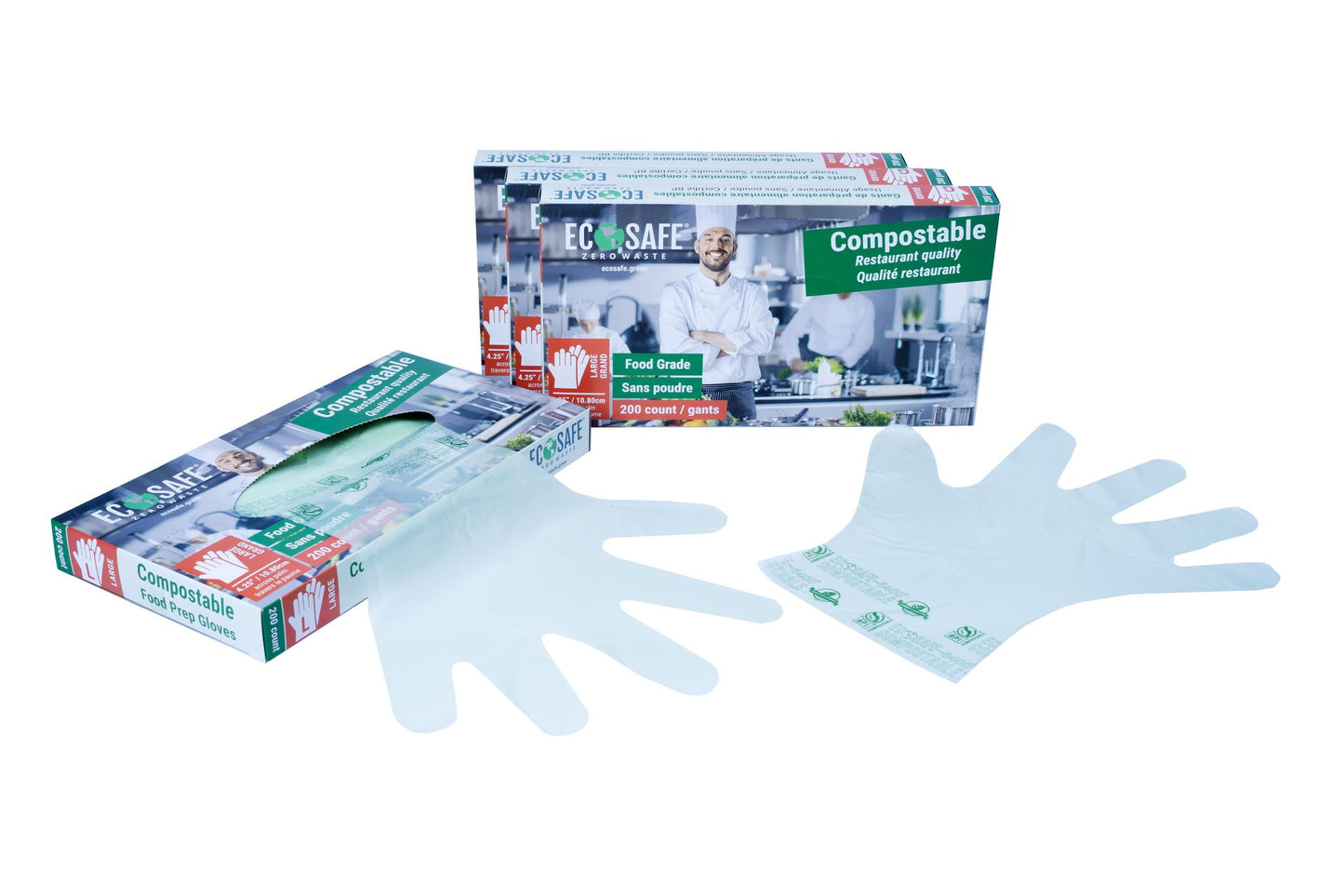 EcoSafe® Compostable Food Prep Gloves (Case)