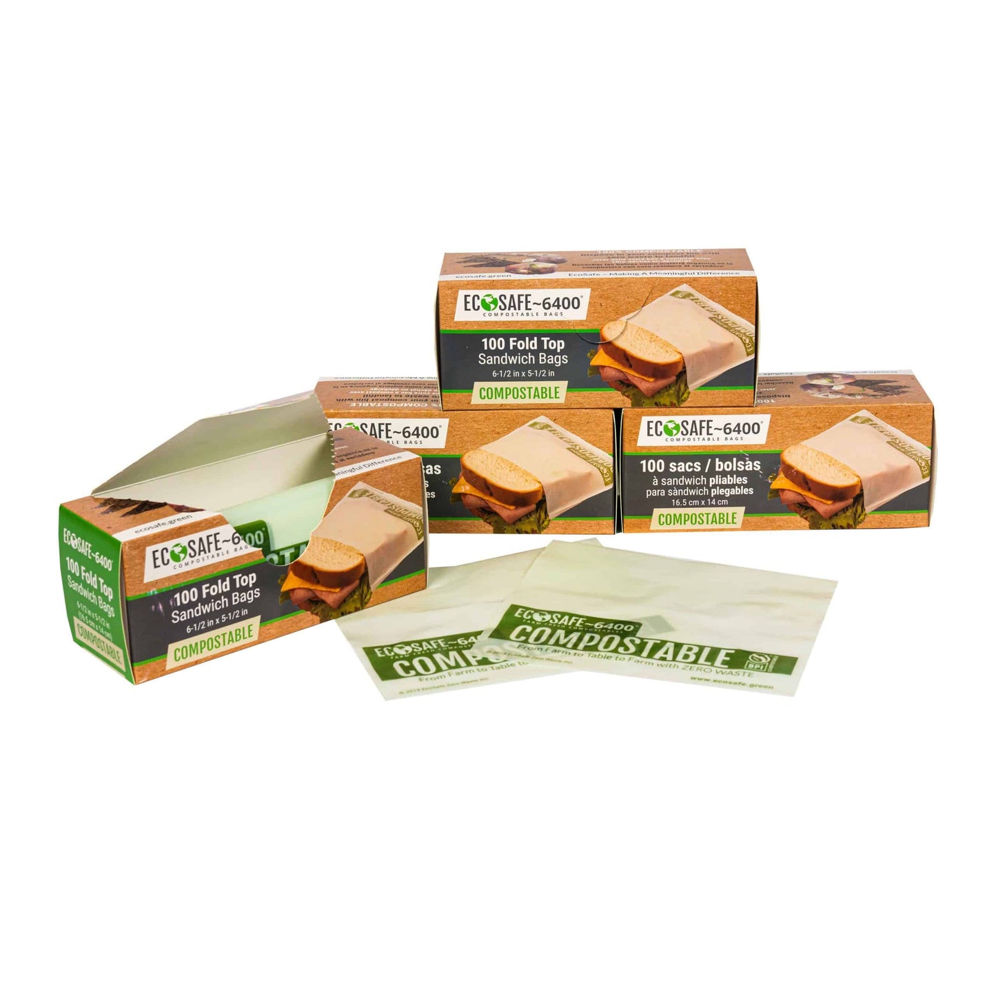 Compostable Fold Top Sandwich Bags (Case)