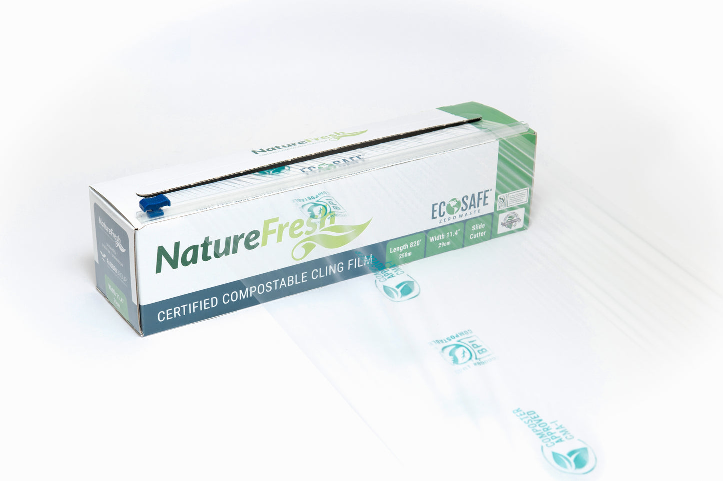 11.4"x820" Compostable Cling Film Cutterbox (Each)