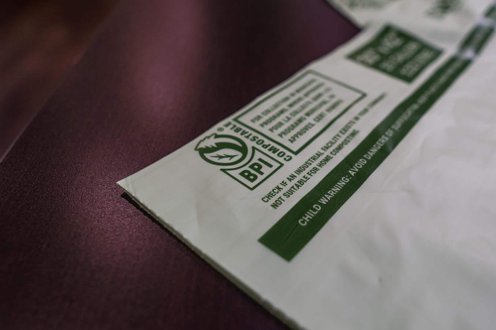 BPI certified compostable fold top bag
