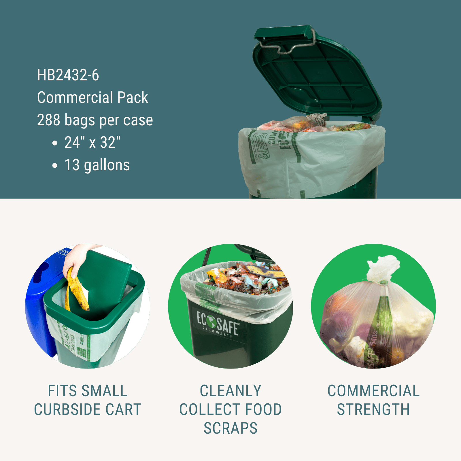 Compostable Bag for Food Waste - Tall